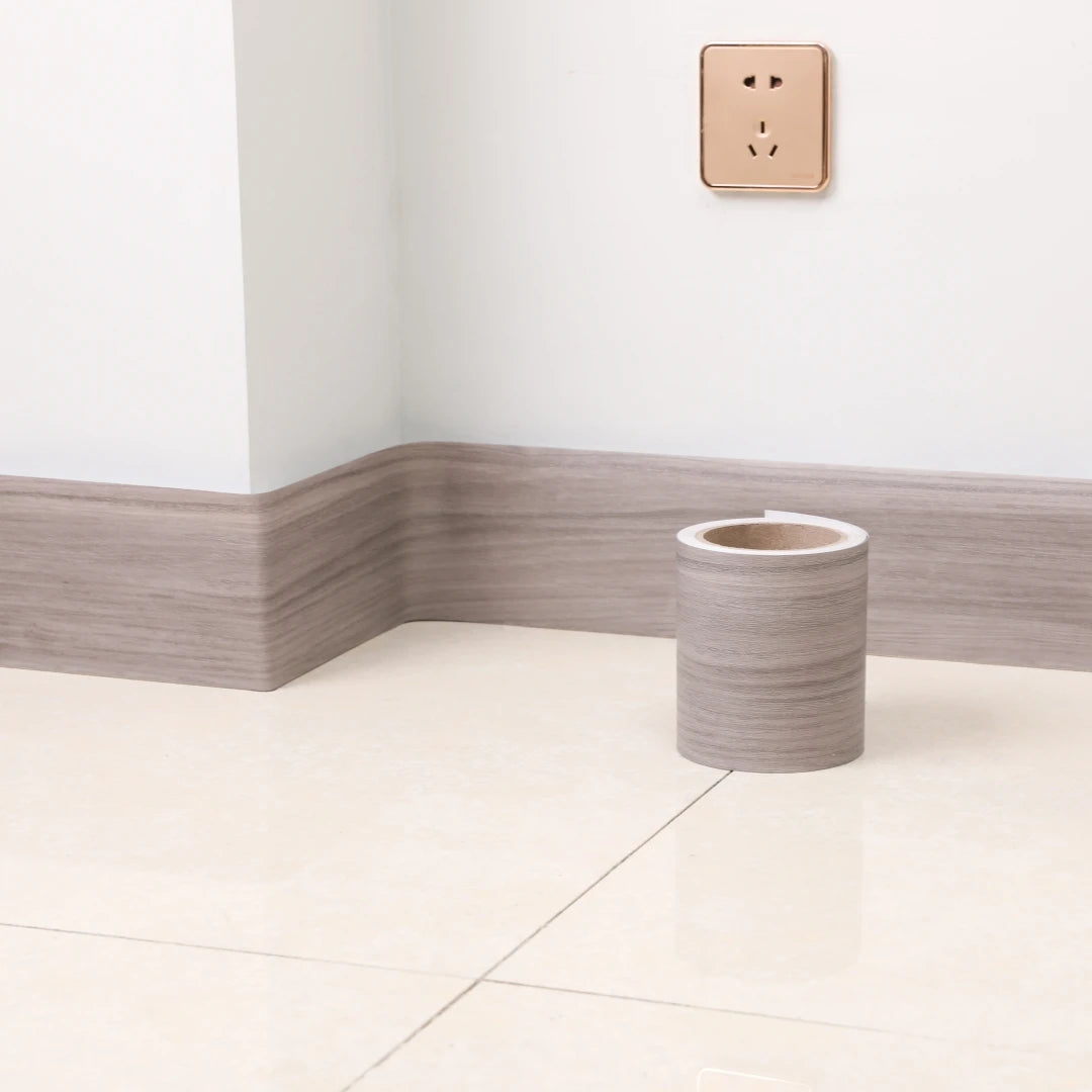 壁面装飾 幅木風 木目調粘着ボーダーシート 幅10㎝×500㎝ 高品質