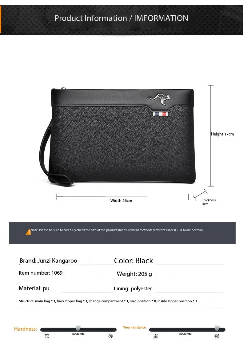 |イベント・ノベルティ用品 | メンズPUレザークラッチバック | W26cm×H17cm×D3cm