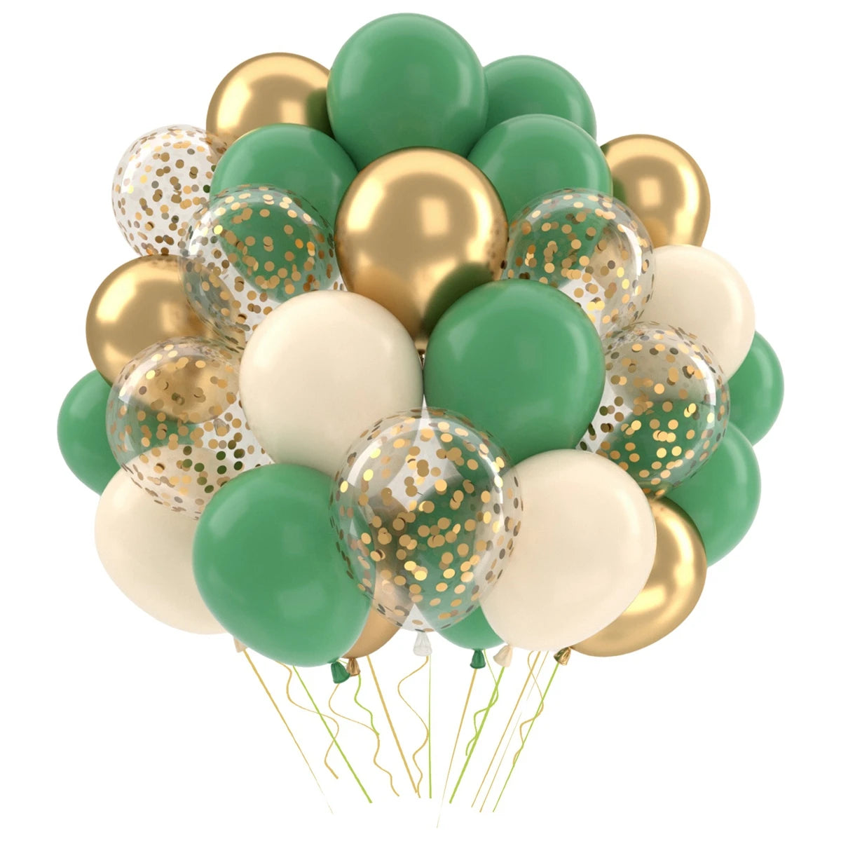 イベント・クリスマス装飾|ゴールドコンフェッティ&メタリックバルーンセット