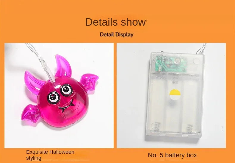 イベント・パーティー装飾|ハロウィンLEDパンプキンライトストリング(1.5M)