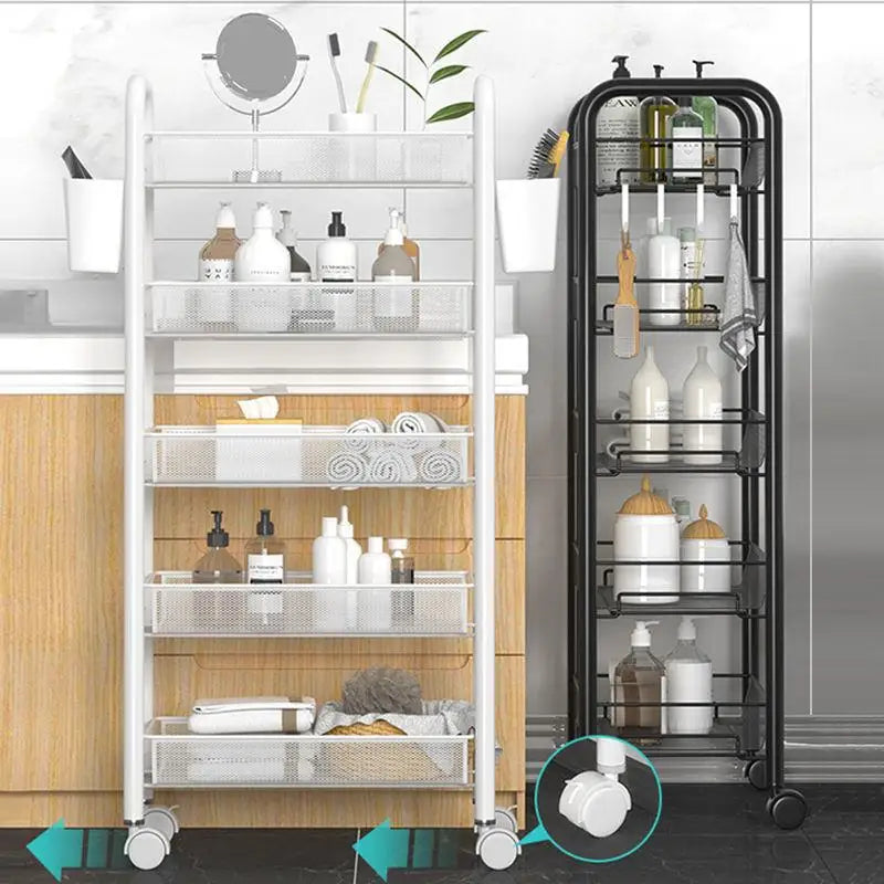 ネット什器多機能キャスター付きトロリーラック