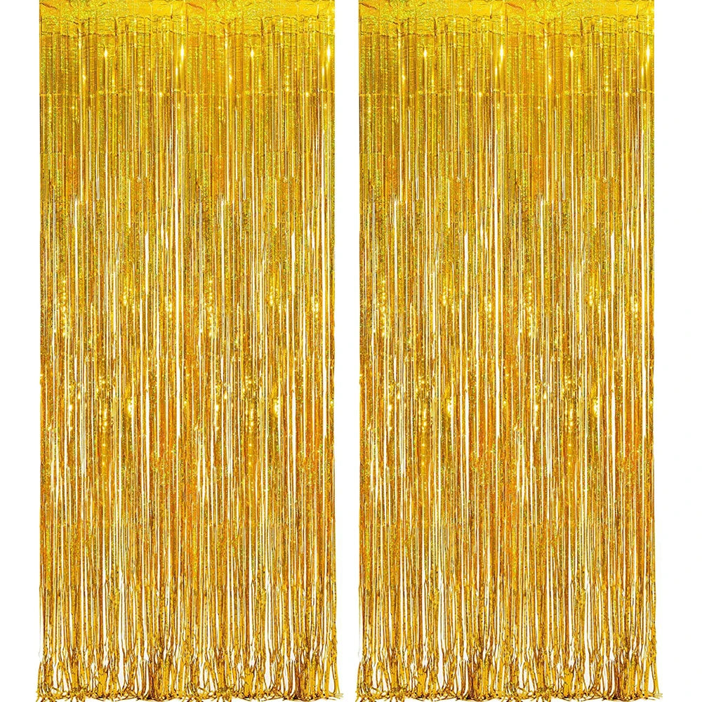 パーティー・インテリア用装飾 キラキラ!ホイル素材カーテン 再利用可能