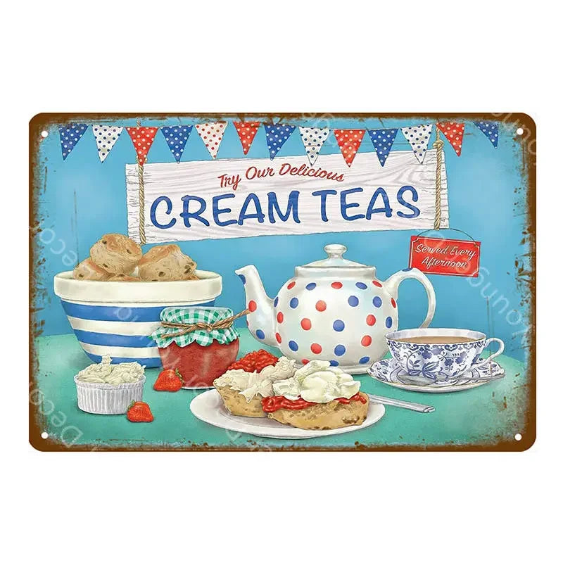 カフェ ヴィンテージブリキ看板