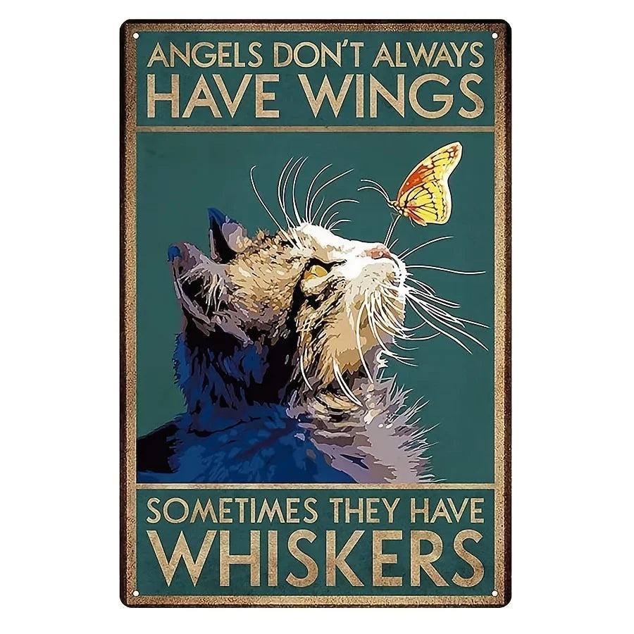 猫とコーヒー メタルブリキ看板