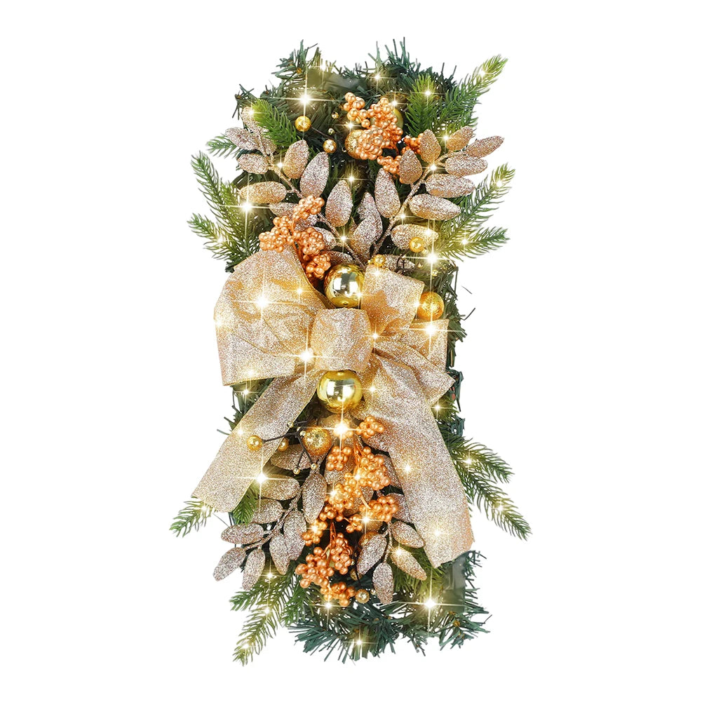 LED付きクリスマススワッグリースデコレーション