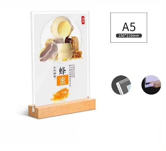 両面クリア卓上アクリルサインホルダー