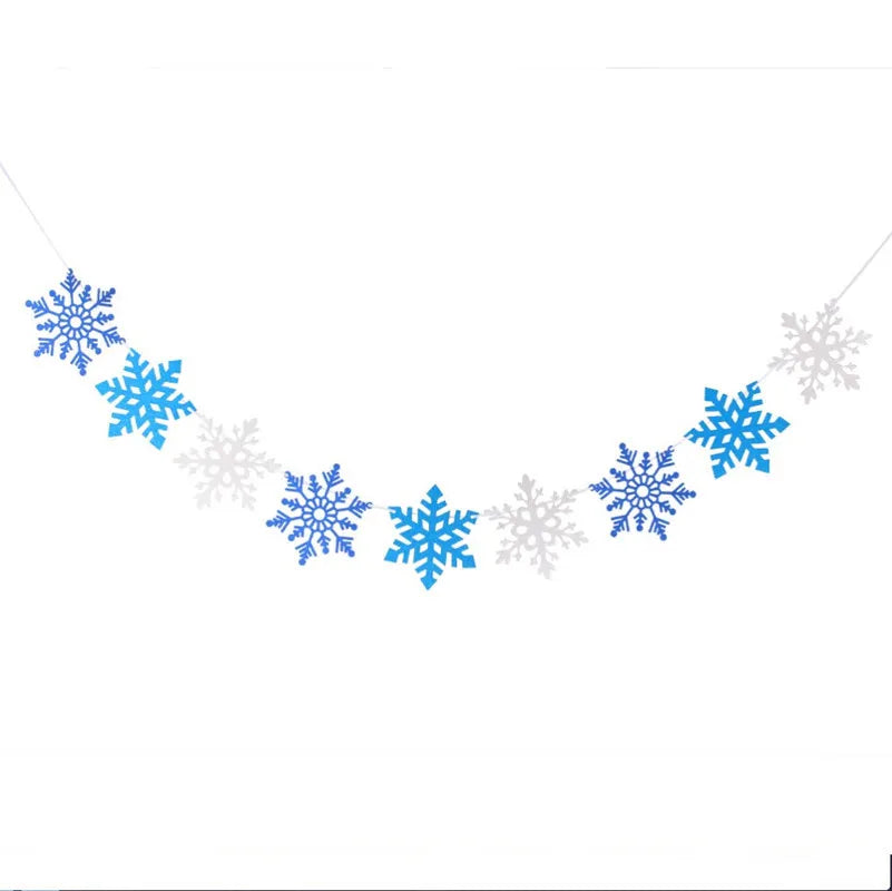 イベント・クリスマス装飾|スノーフレークテーマの誕生日&クリスマス旗