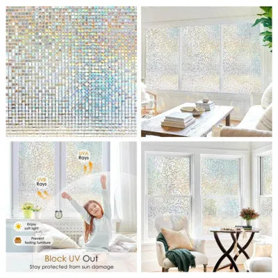 3Dウィンドウフィルム 幾何学模様柄 (UVカット・静電気吸着タイプ)