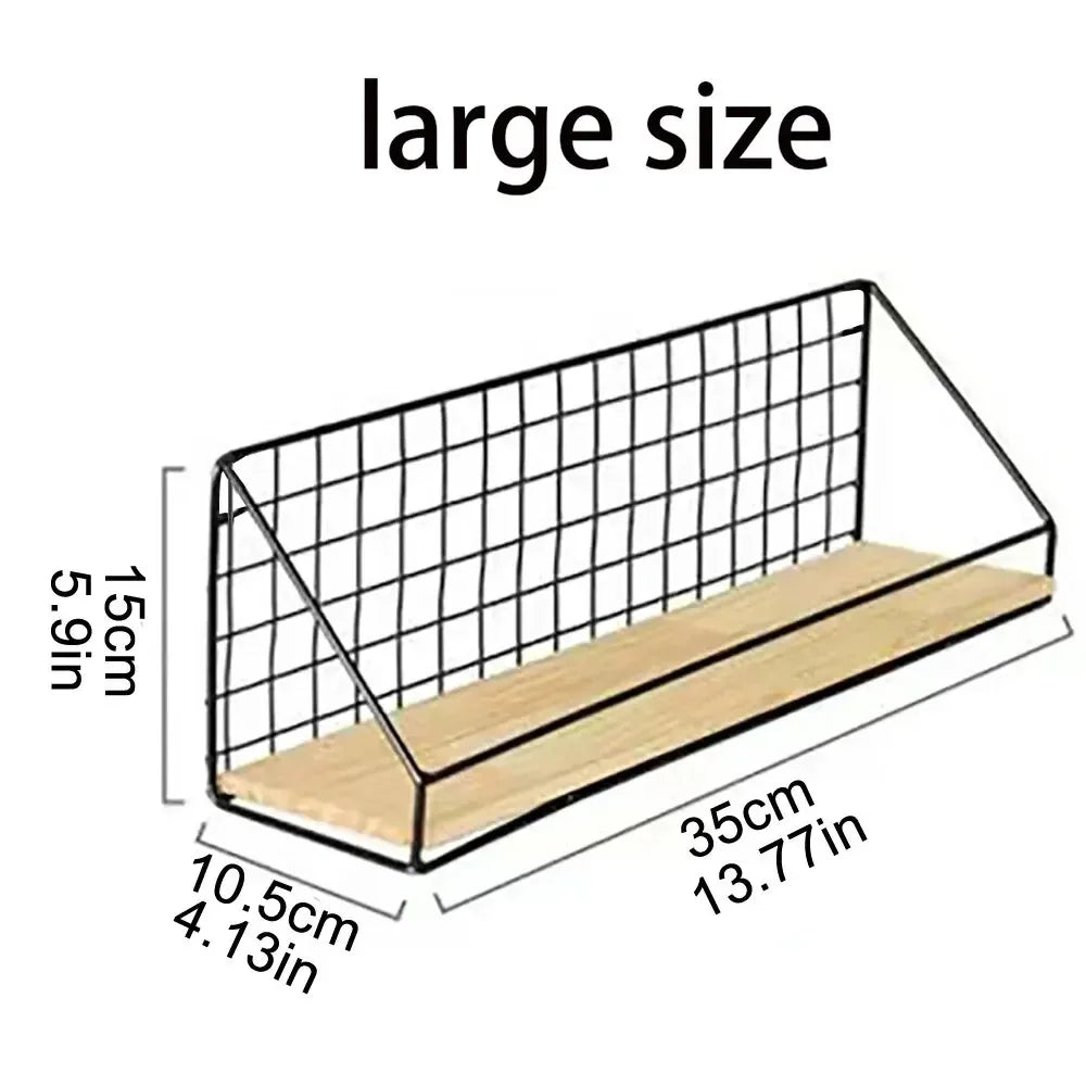 多機能アイアン壁掛け収納棚