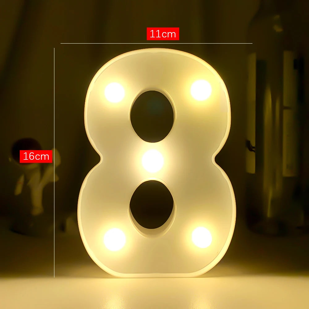 LEDナイトライト 【アルファベット・数字型】(乾電池式)