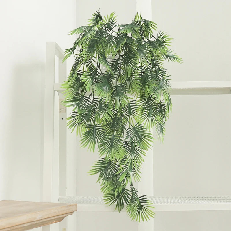 ヤシの人工植物・プラスチックのつる・壁掛け・シダ