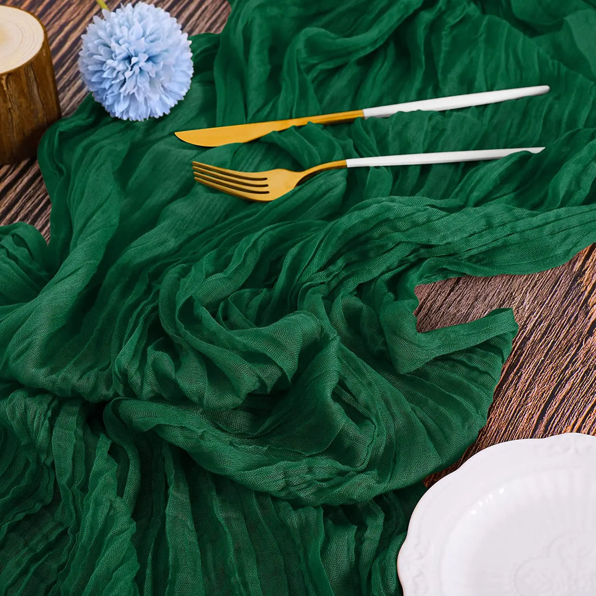 インテリア・パーティ装飾 | ワッシャー加工素材テーブルランナー | 全長0.5m/1.8m/3.4m/4m ポリエステル100%