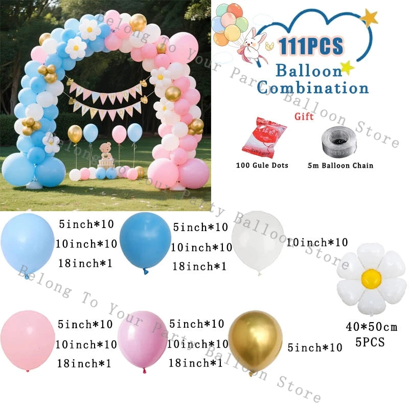 バルーン装飾 カラーバルーンセット 111個入 ピンク・ブルー