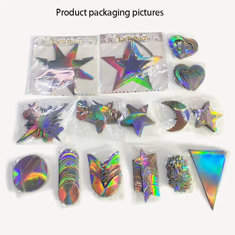 イベント・クリスマス装飾|虹色ホログラフィックガーランド