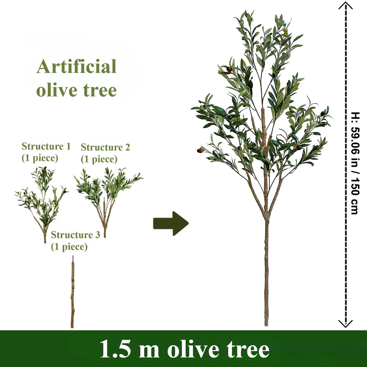 1.2・1.5・1.8m・人工オリーブの木