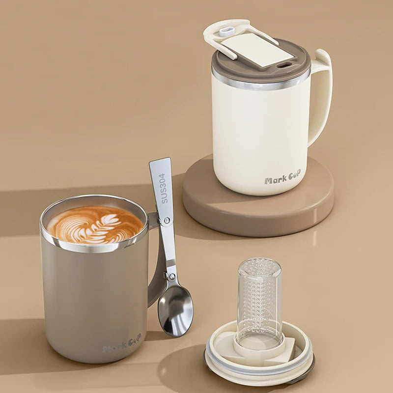 |イベント・ノベルティ用品 | 断熱ステンレス 茶葉フィルター付きマグカップ | 500ml