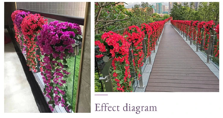 造花ハンギングローズ&アイビー壁掛け