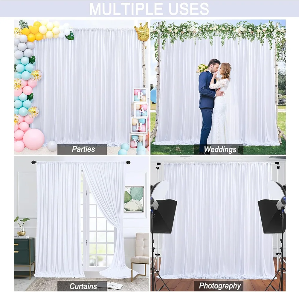 シワ防止背景幕ドレープ 5×20フィート