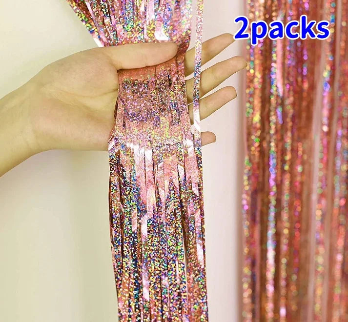 パーティー・インテリア用装飾 キラキラ!ホイル素材カーテン 誕生日用