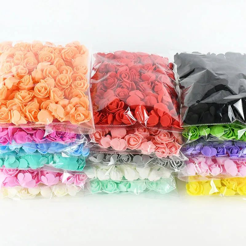 パーティー装飾・クラフト用|造花ローズフラワーパーツセット(50/100/200個)