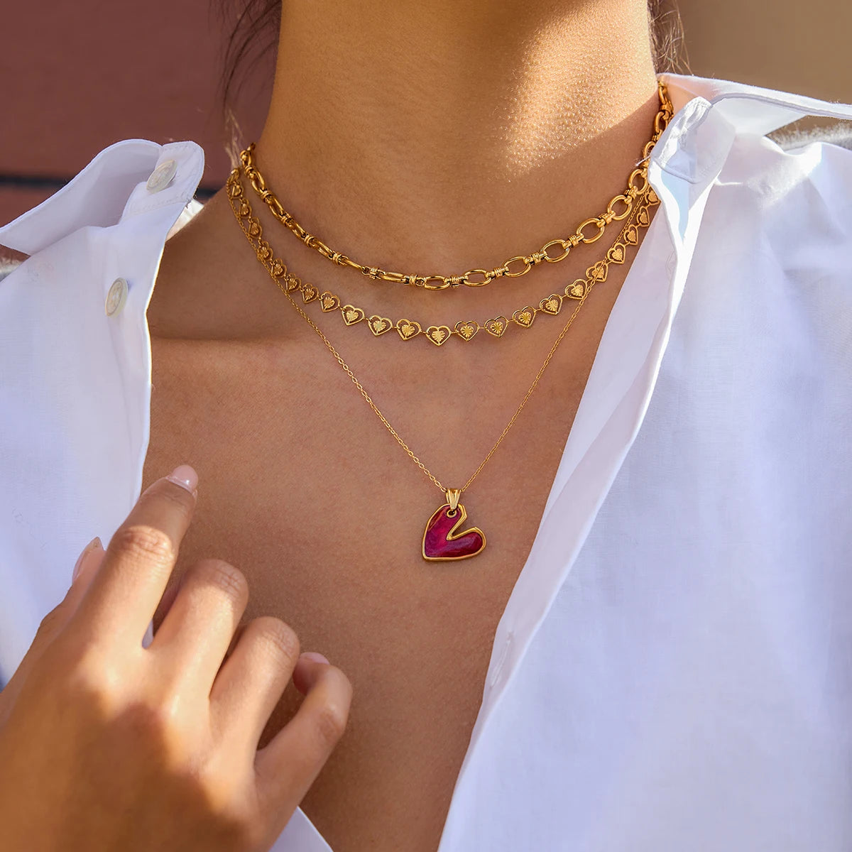 ヴィンテージレッド ラブフープジュエリーセット