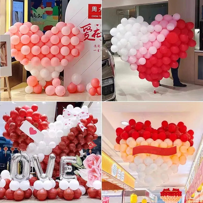 バルーン装飾セット バルーンアートハート型スタンドセット 150㎝×160㎝