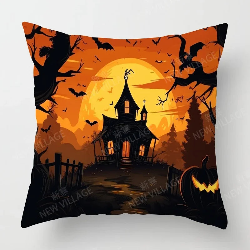 イベント・ハロウィングッズ|植物プリント装飾クッションカバー