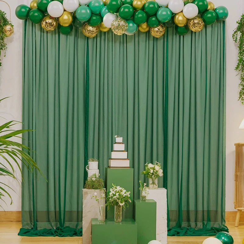 エレガントなシアーカーテン 背景デコレーション