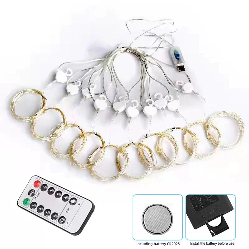 カーテンライト|イベント・クリスマス装飾|カーテンライトUSB接続 8モード (幅3M)