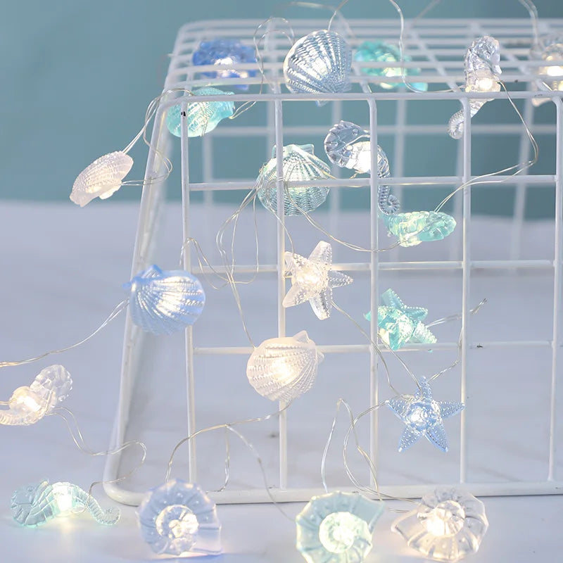 パーティー・インテリア用装飾 シェル&スター LEDライト 海モチーフ