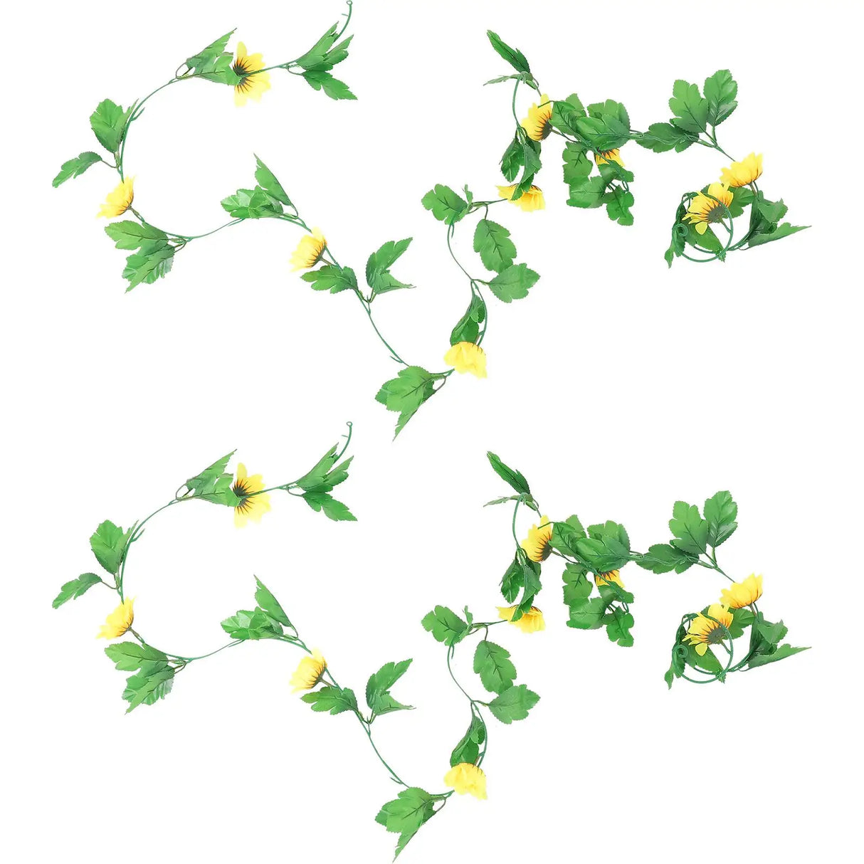 2個のつる装飾用フェイクひまわり