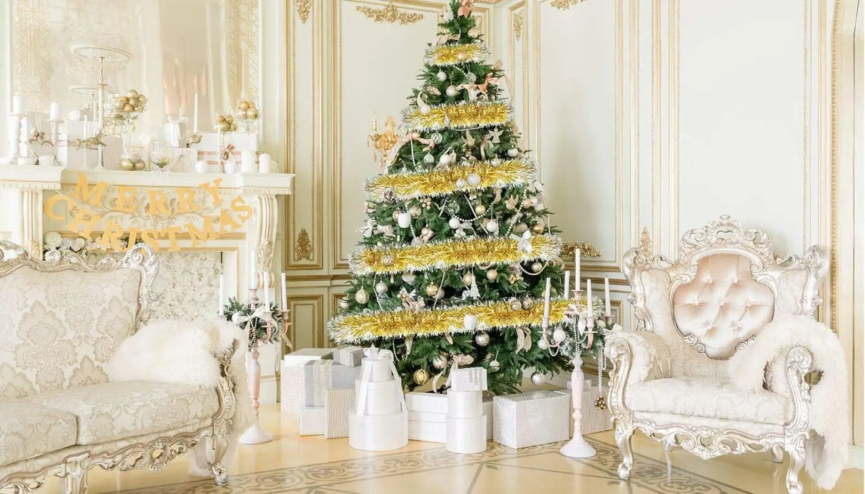 クリスマスリース|メタリックストリーマー 緑 2m