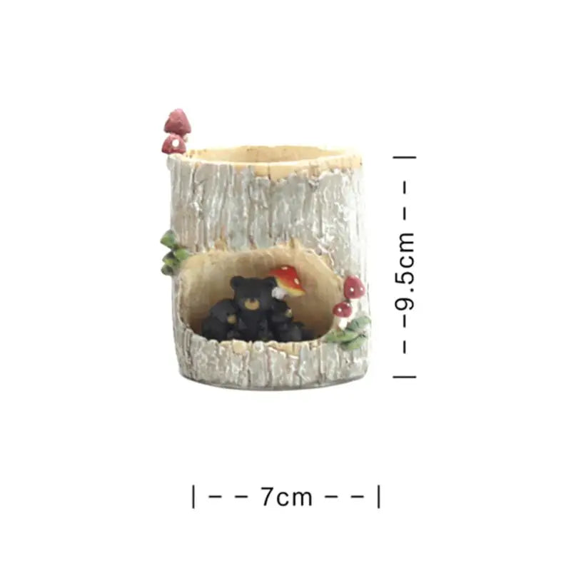 かわいい小動物ファミリーハリネズミクマカエルの置物樹脂植木鉢ホームガーデンデスクトップ植木鉢多肉植物盆栽植物デコ