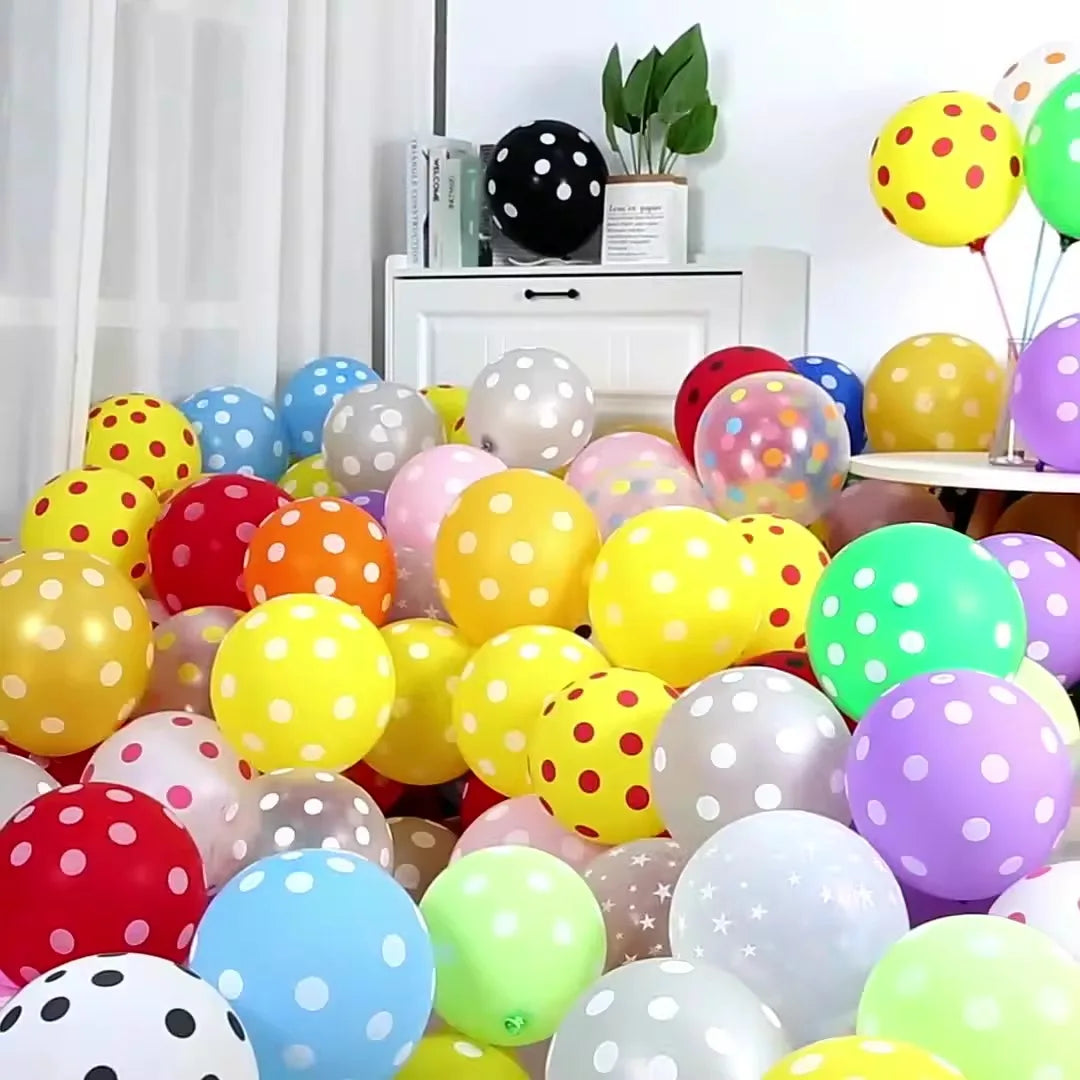 12インチ透明水玉バルーン 赤いドット型