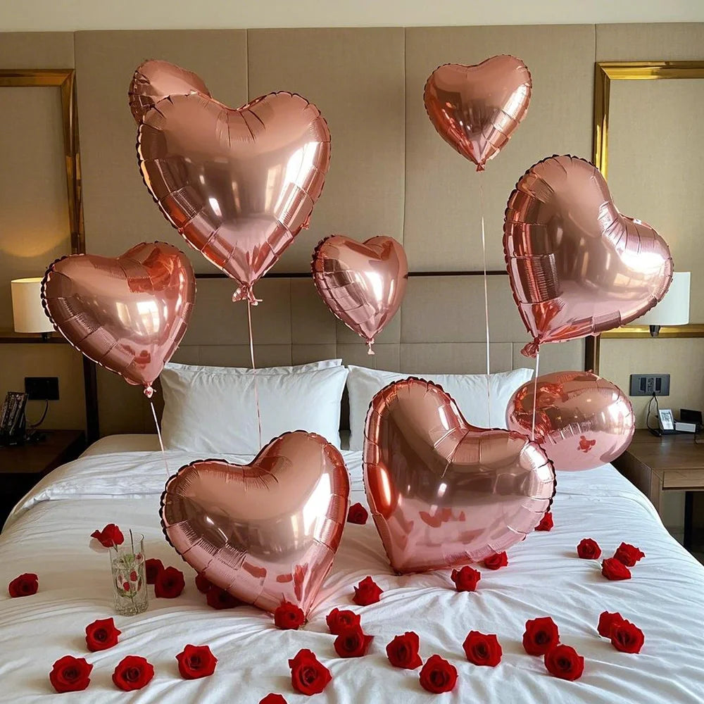 ローズゴールドハートバルーンセット