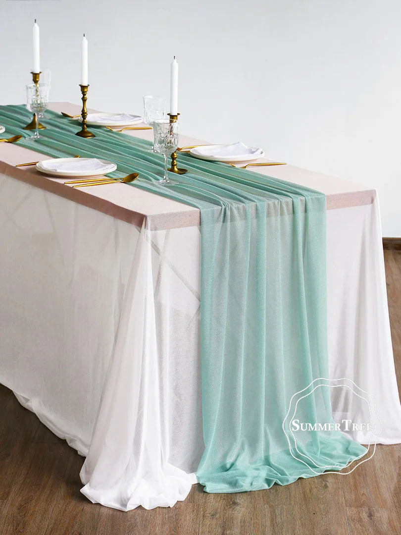 インテリア・パーティ装飾 | シアー生地テーブルランナー| 幅34cm/74cm