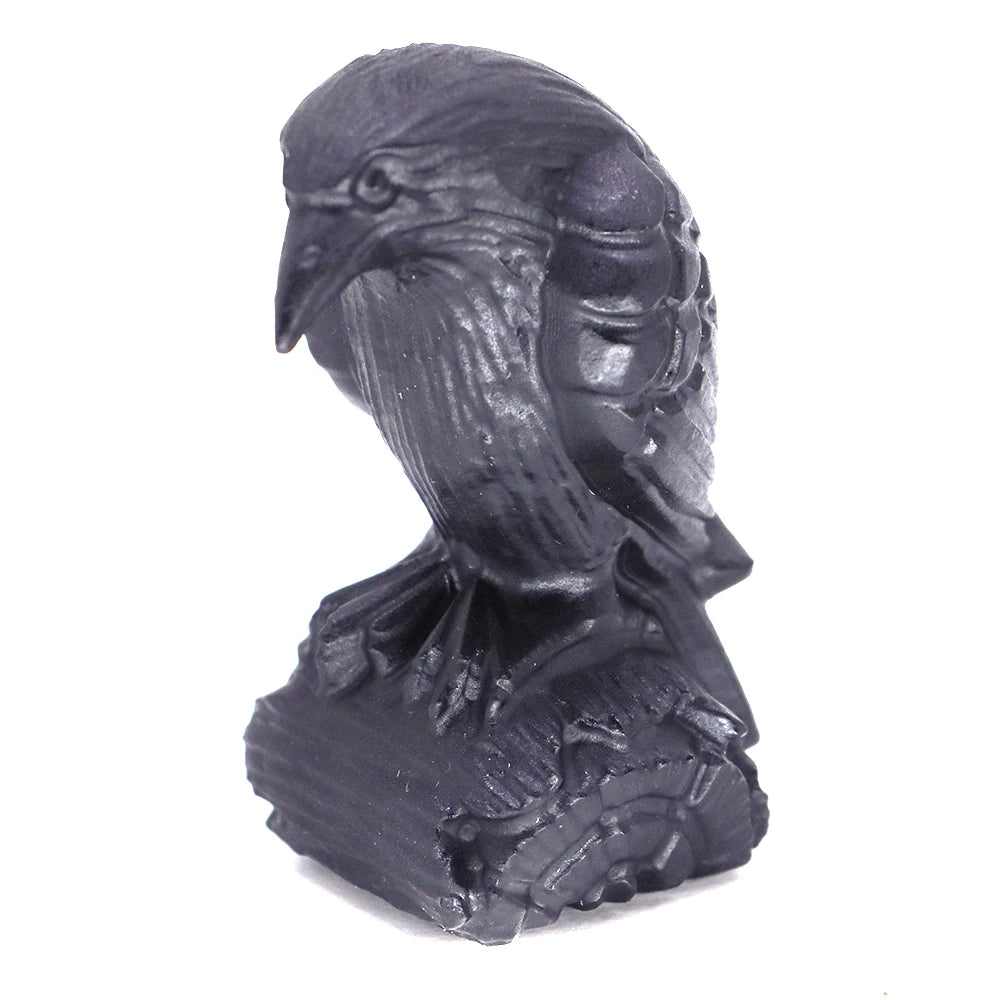 イベント・ハロウィングッズ|天然黒曜石カラス像 クリスタルヒーリング