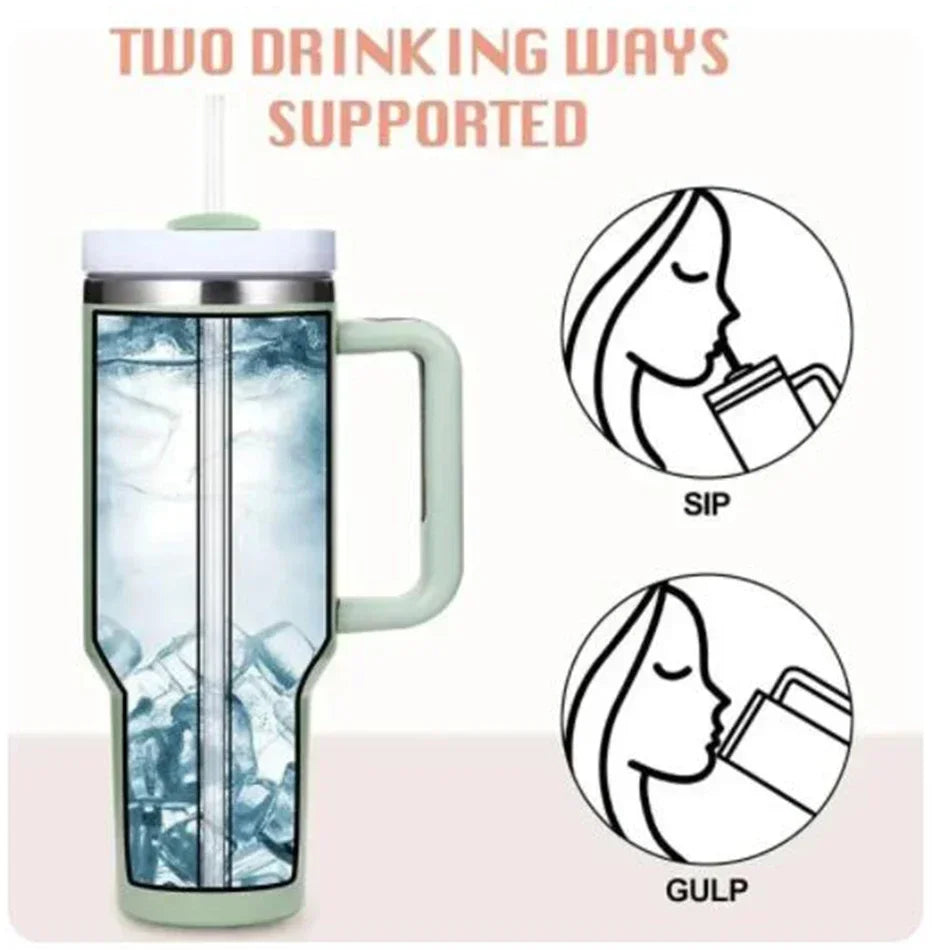 |イベント・ノベルティ用品 | ハンドルストロー付ステンレス断熱ボトル | 1200ml