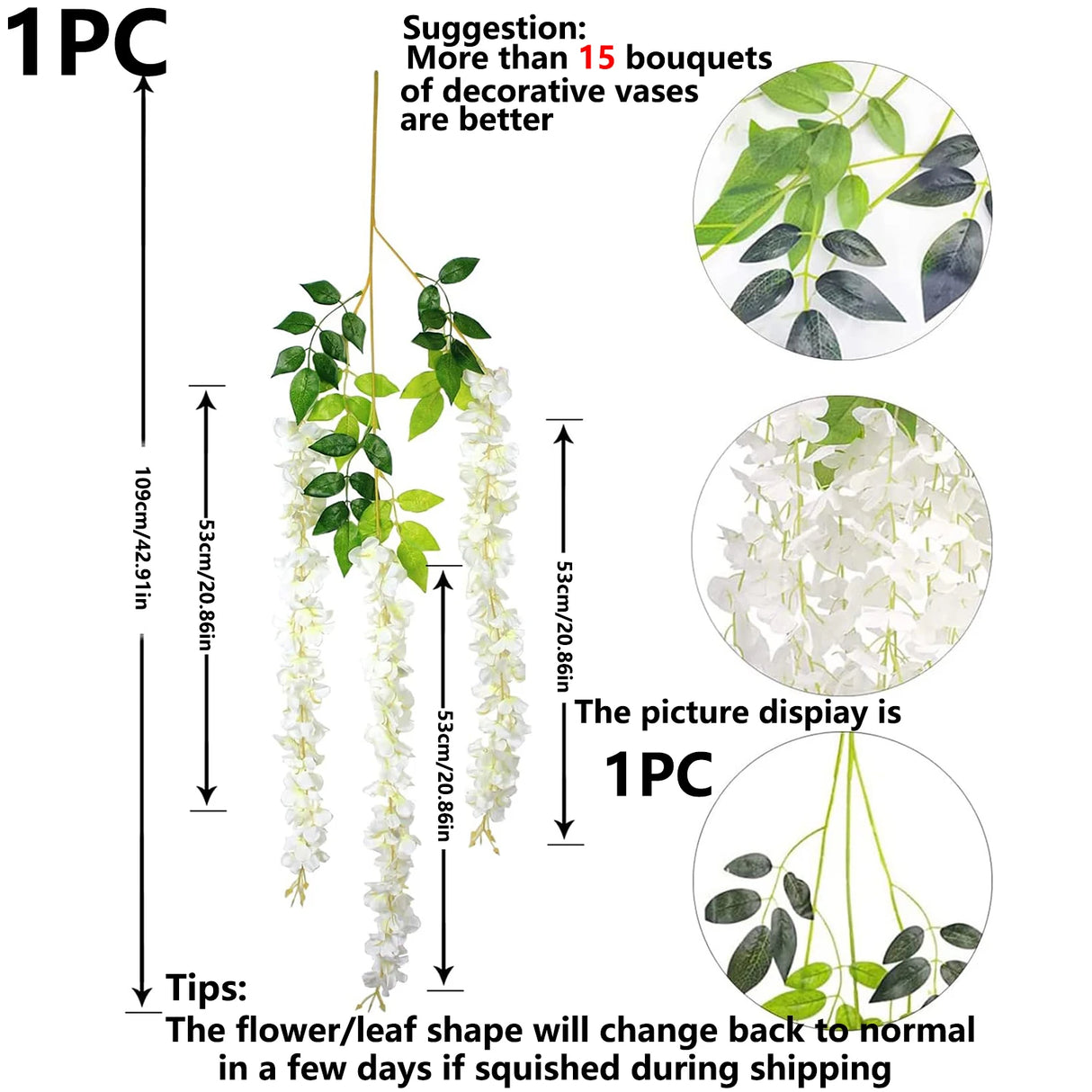 パーティー・ガーデン装飾|シルク造花 ガーランドセット(12個入り)