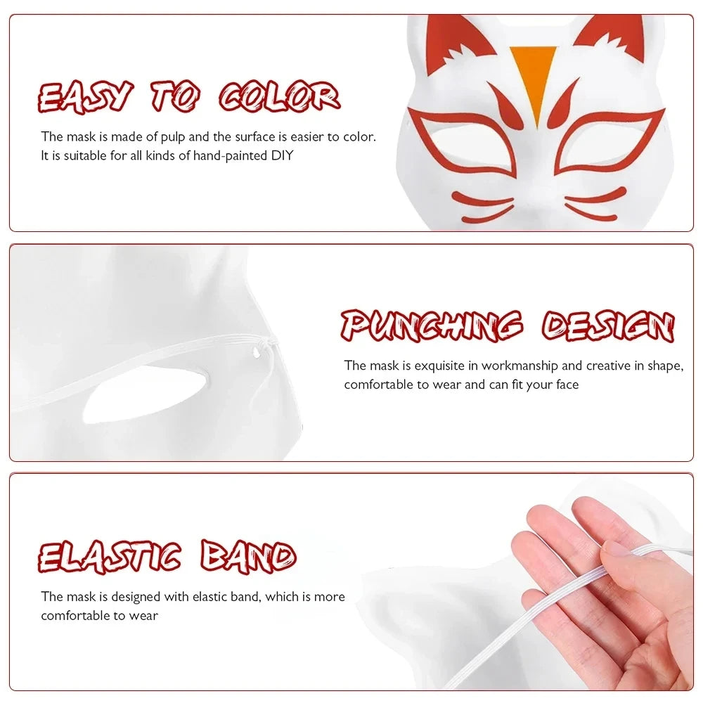イベント装飾・ハロウィングッズ|ペイントにぴったり!猫型お面(5-50pcs)
