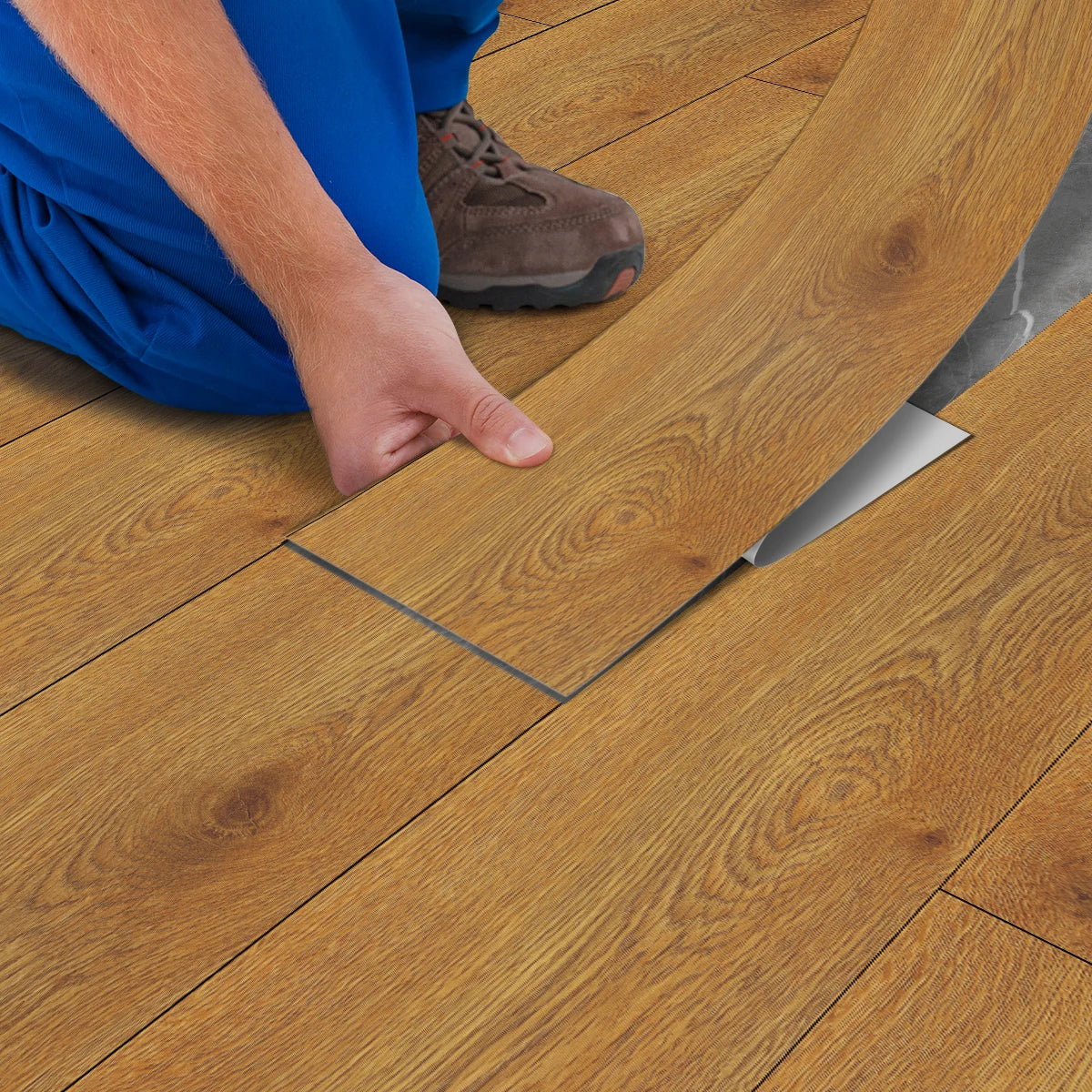 DIY用 ヴィンテージ風木目調 ステッカー 幅15㎝ x 90cm 5枚入