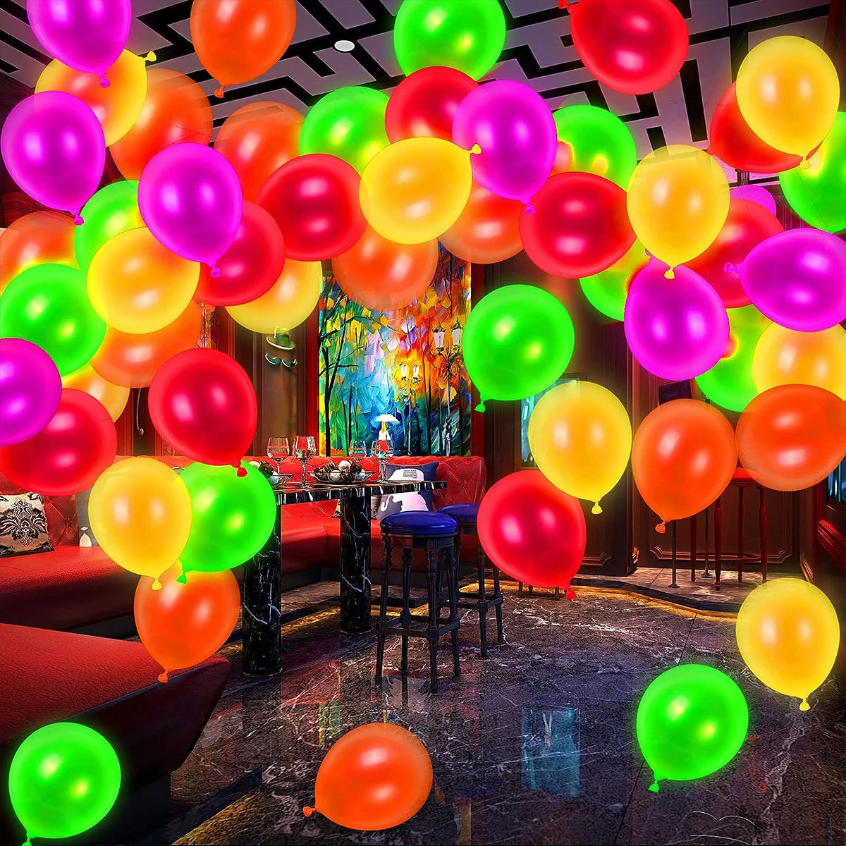 ネオングロー12インチラテックスバルーン12個セット