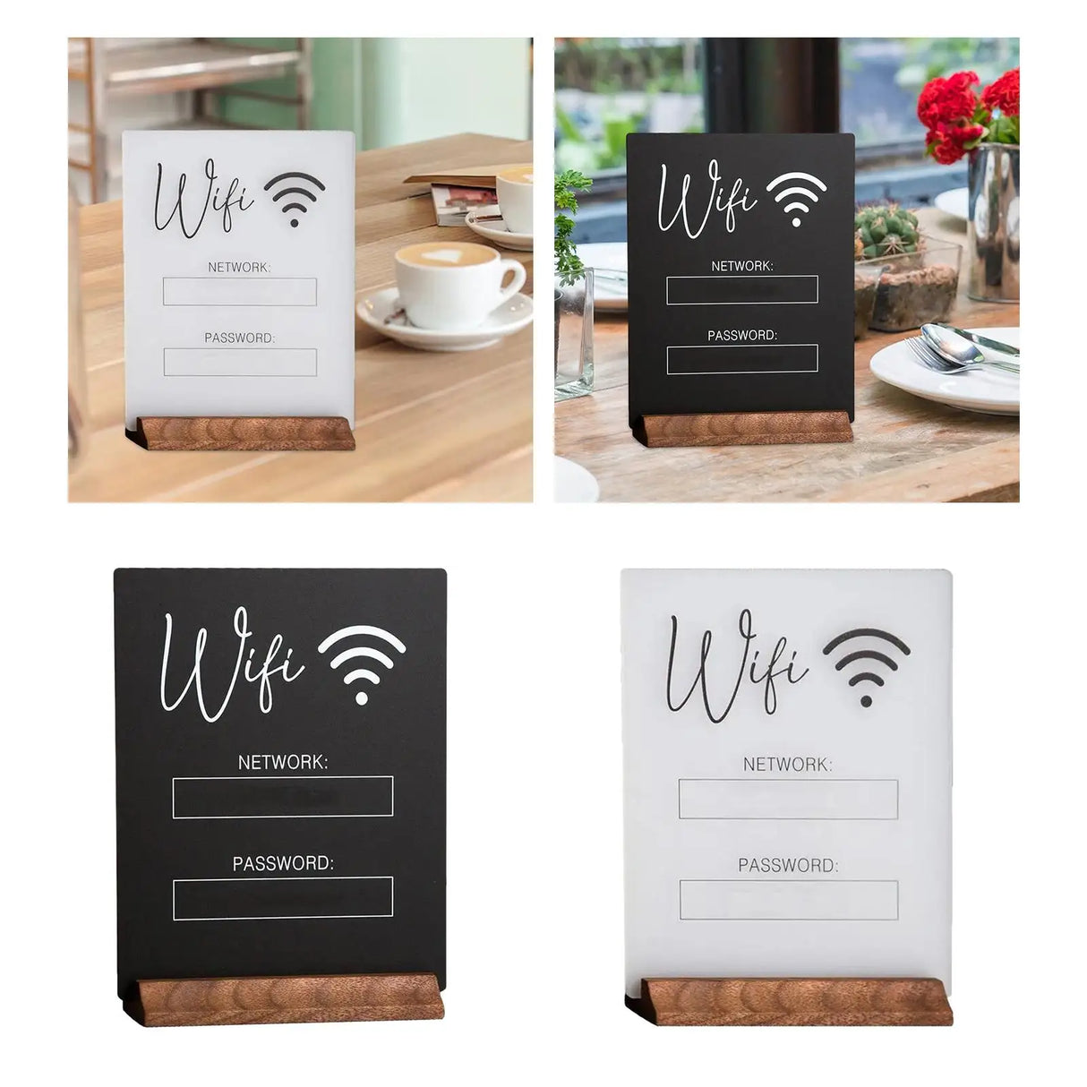 再利用可能なWiFiパスワードサインホルダー