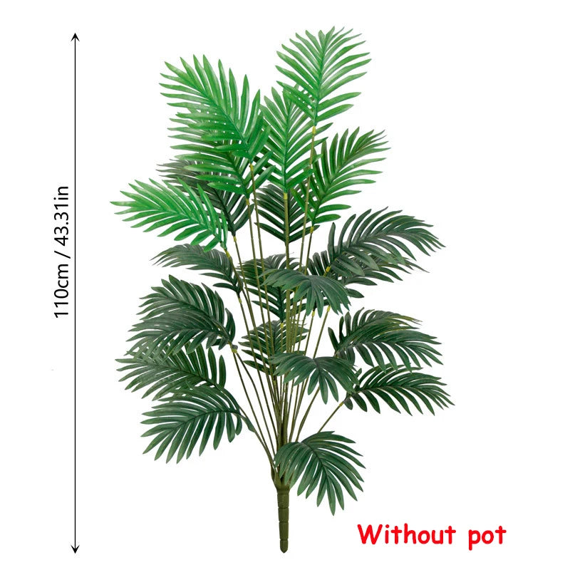 70~150cm・大型人工ヤシの木・フェイクトロピカル植物・グリーンモンステラの葉