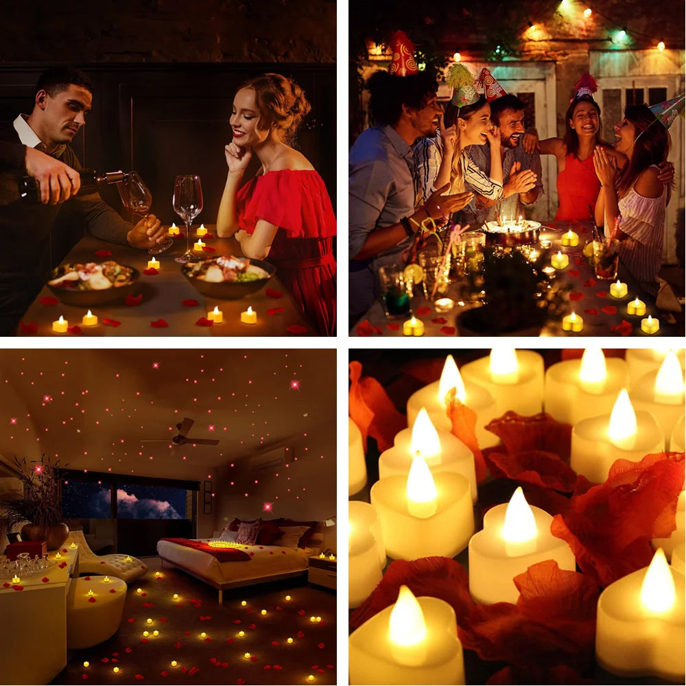 ロマンティックLEDハート型フレームレスキャンドル