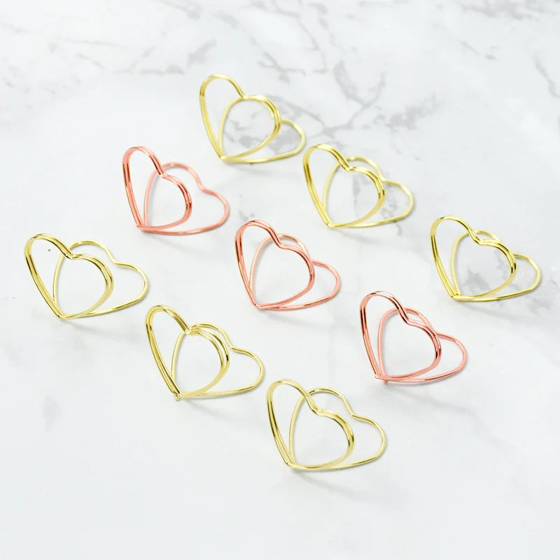 イベント・結婚式装飾|ハート型メタルフォトクリップスタンド 15個セット