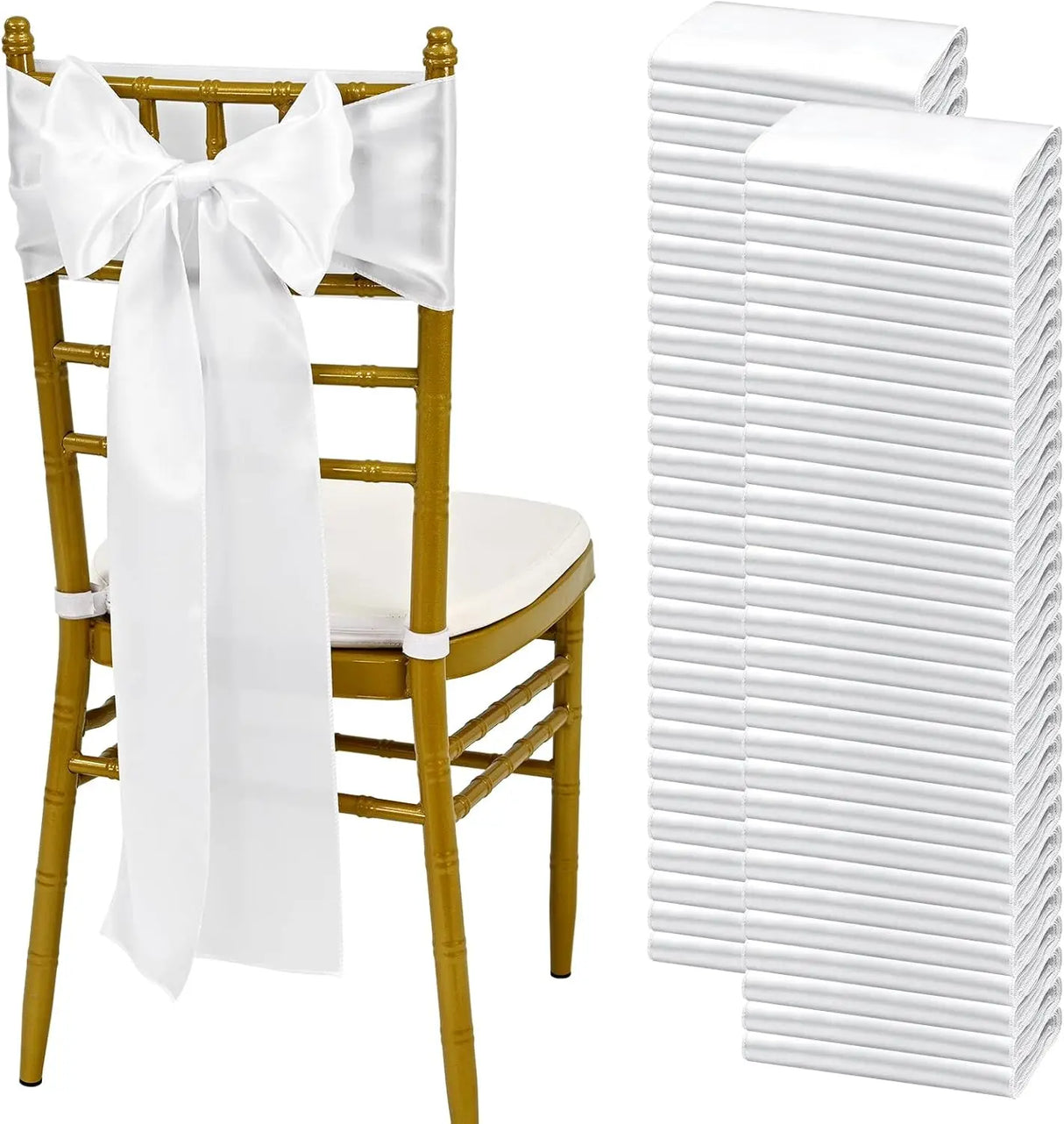 インテリア・パーティ装飾 | サテン椅子リボンセット | 全長2.75m