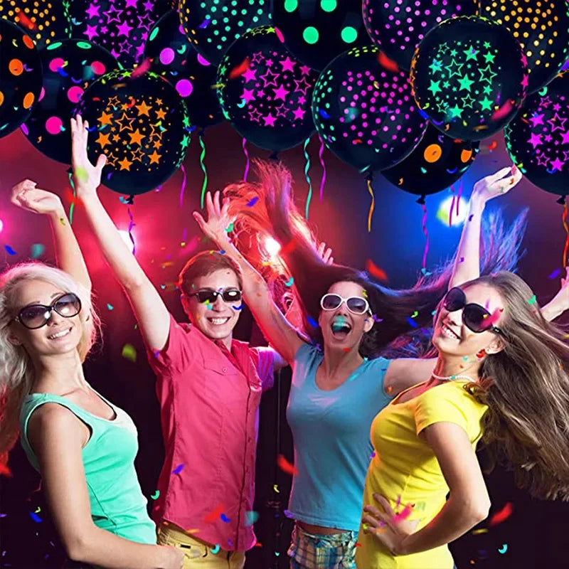 暗闇で光る蛍光ラテックスバルーンセット