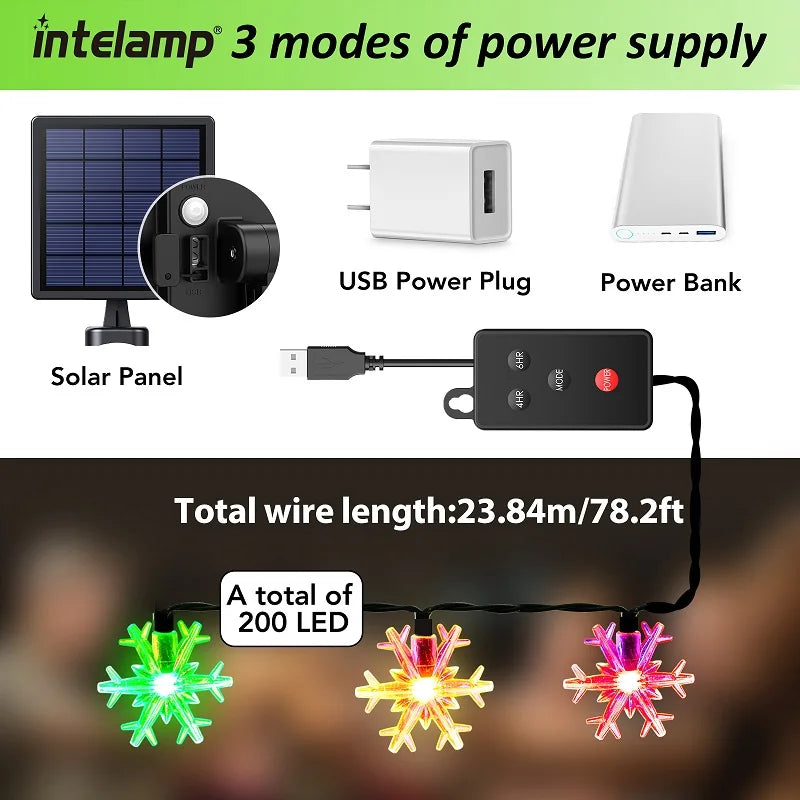 ソーラーライト|イベント・クリスマス装飾|ソーラー充電式 防水LEDイルミネーションライト (22M)