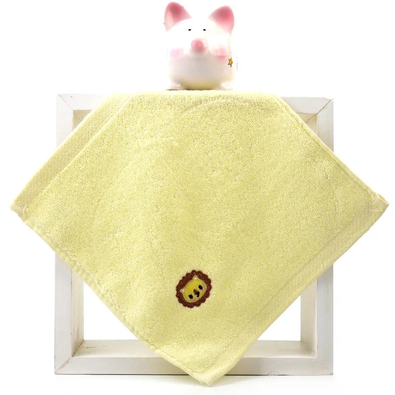 | ノベルティ用品 | 動物刺繍入りコットンフェイスタオル| 25x25c